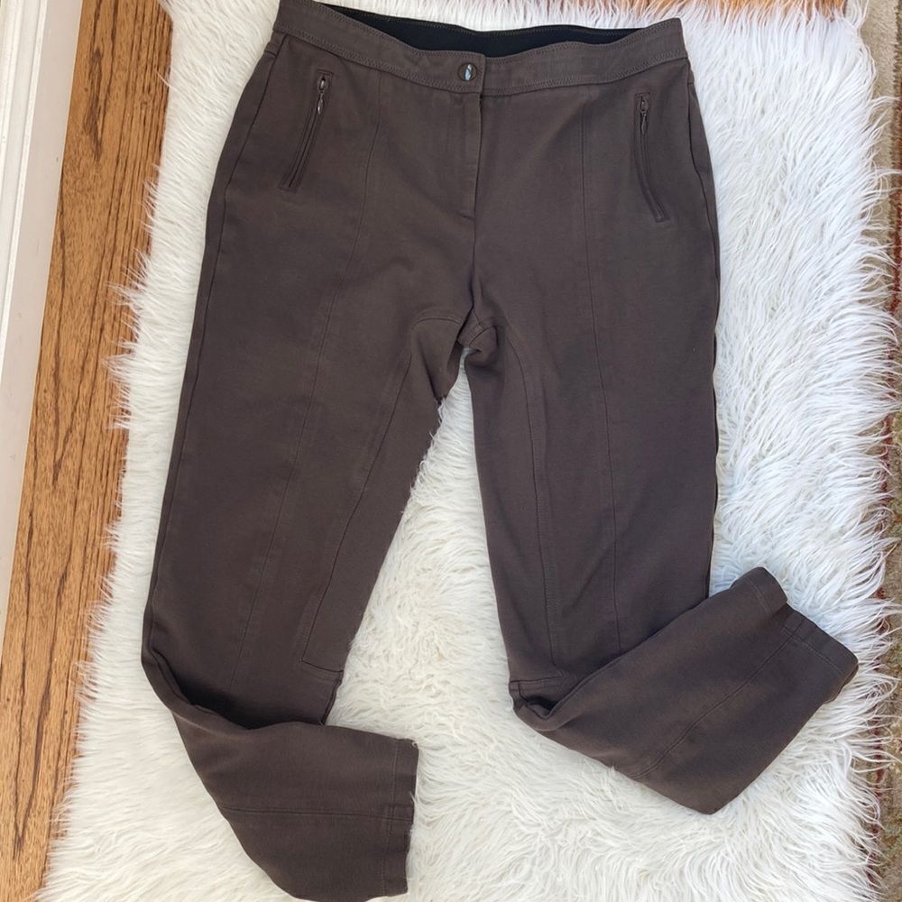 Chico’s Chocolate Brown Riding Ponte Jodphur Pants Equestrian Styling Size 8